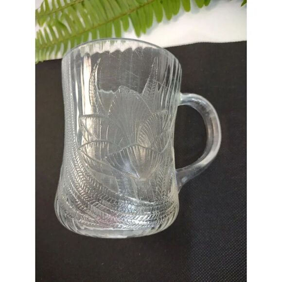 Arcoroc Canterbury Crocus Clear Glass Mug Coffee Cup Tea Tulip Vintage - Picture 5 of 9